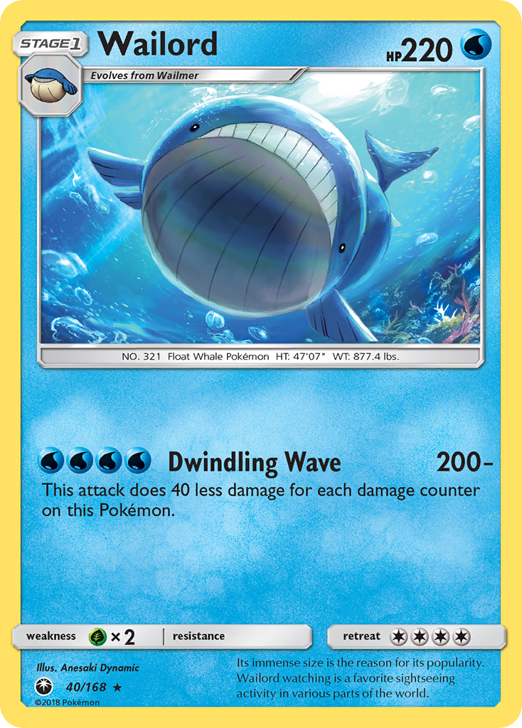 Wailord 40/168 Rare Celestial Storm NM/LP