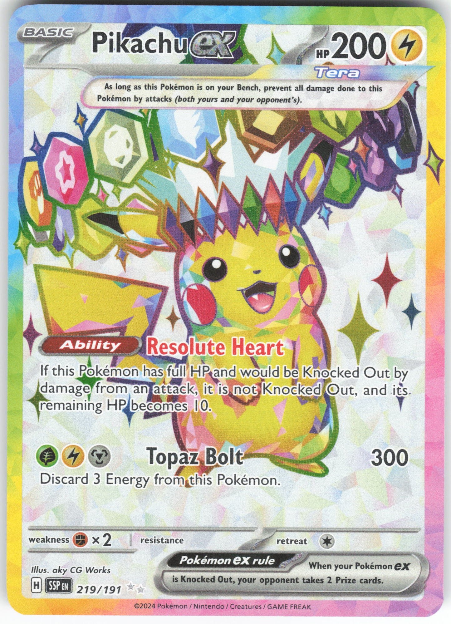 Pikachu ex - Ultra Rare SV08: Surging Sparks 219/191 NM