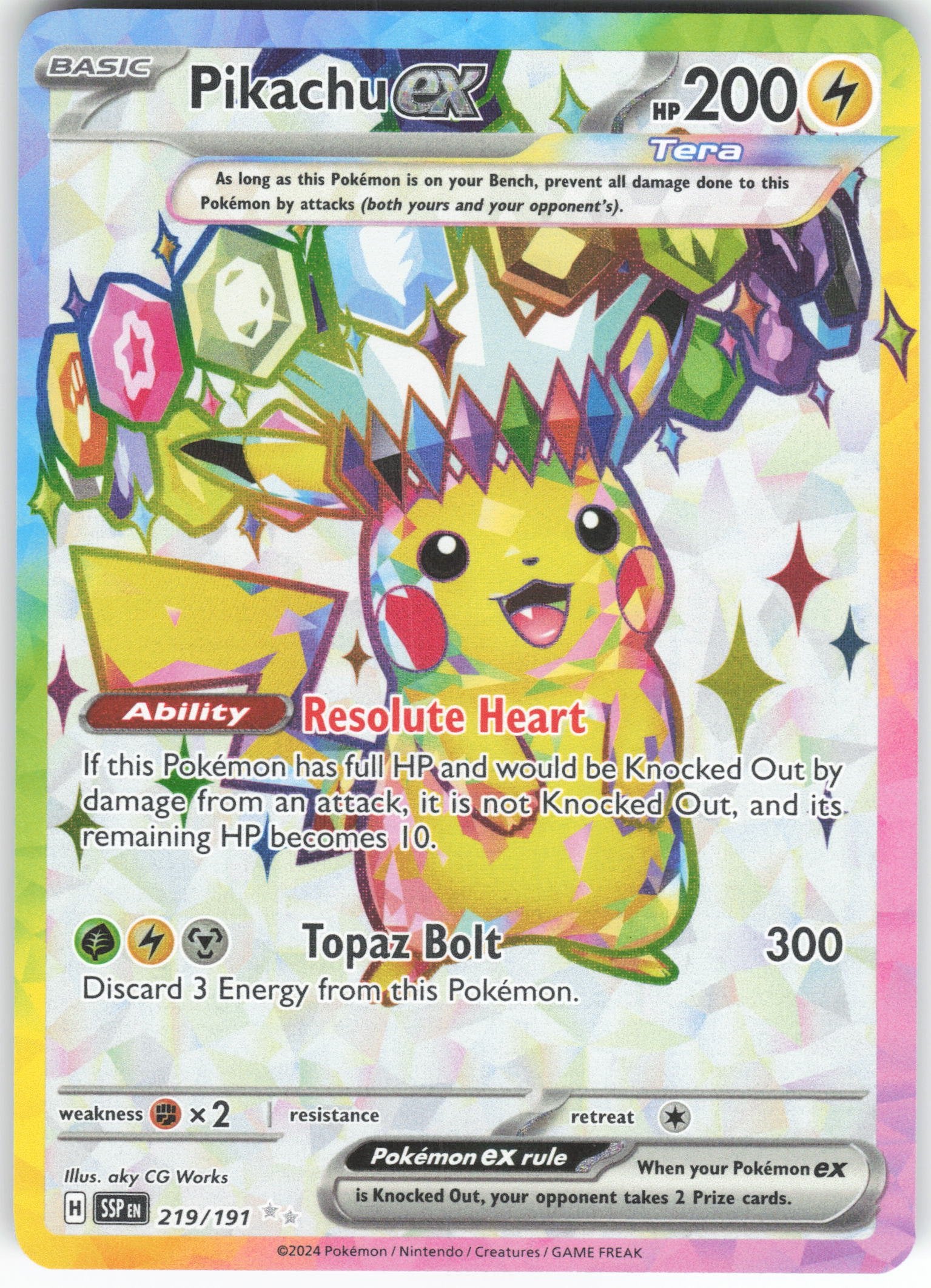 Pikachu ex - Ultra Rare SV08: Surging Sparks 219/191 NM