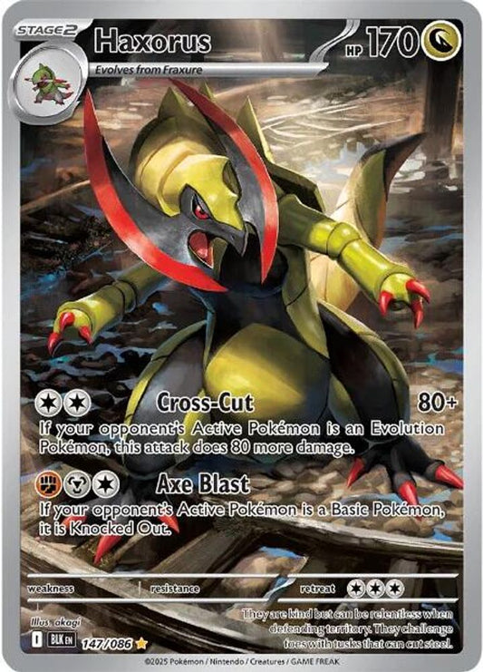 Haxorus 147/086 Illustration Rare Black Bolt Holo NM/M