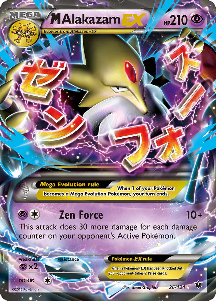 M Alakazam EX 26/124 EX Rare Fates Collide Holo NM/M