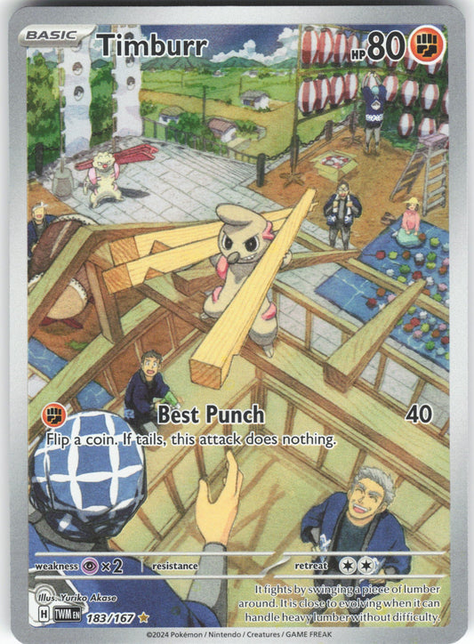 Timburr - Illustration Rare SV06: Twilight Masquerade 183/167 NM