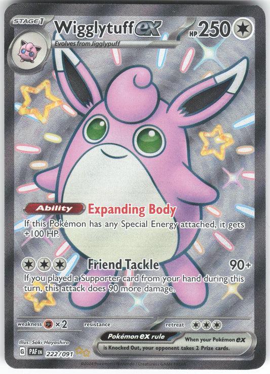 Wigglytuff ex Shiny Ultra Rare SV: Paldean Fates 222/091 NM