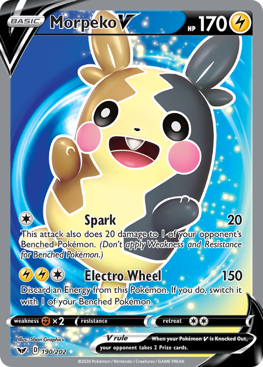 Morpeko V 190/202 Ultra Rare Sword & Shield NM/M