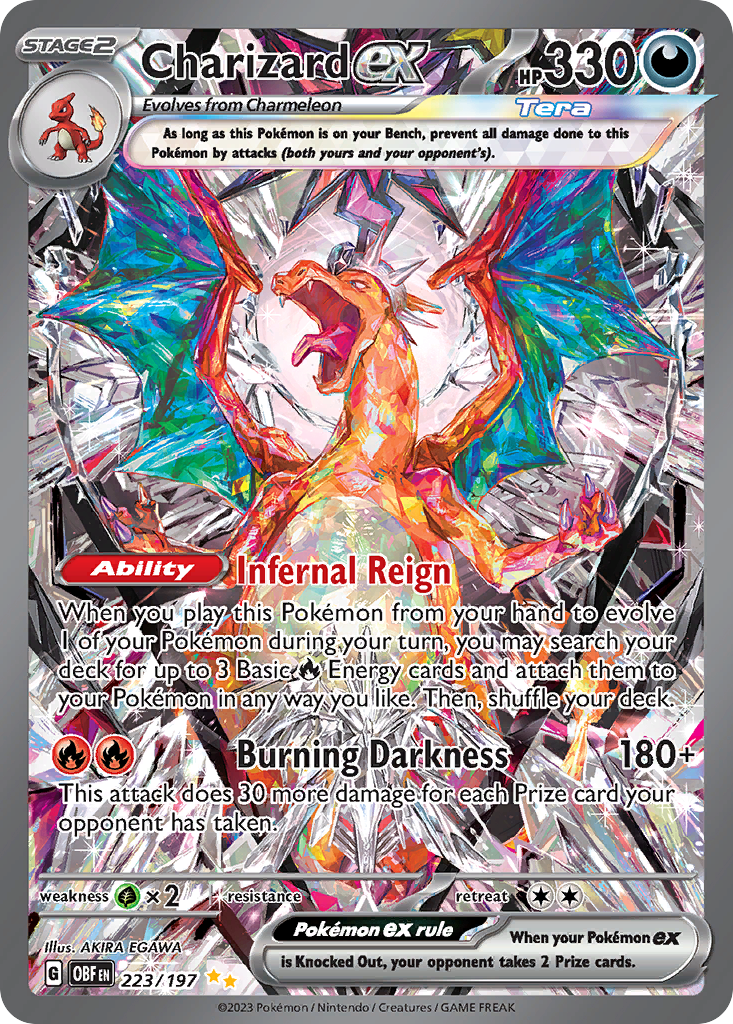 Charizard ex 223/197 Special Illustration Rare Obsidian Flames LP