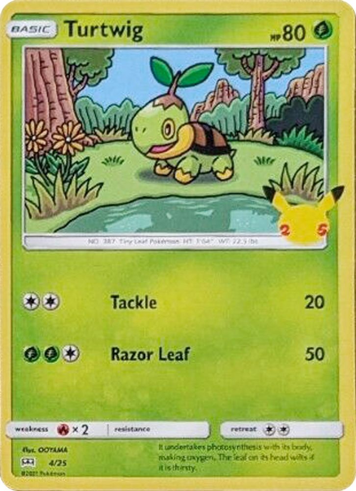 Turtwig 004/025 Promo Holo McDonald's 25th Anniversary Promos NM/M