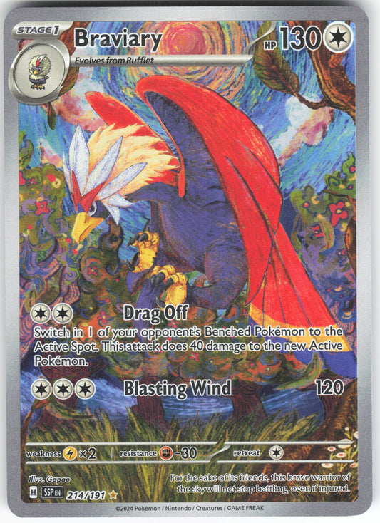 Braviary - Illustration Rare SV08: Surging Sparks 214/191 NM