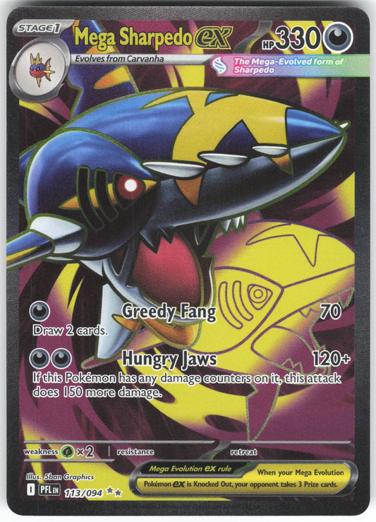 Mega Sharpedo ex - Ultra Rare ME02: Phantasmal Flames 113/094 NM