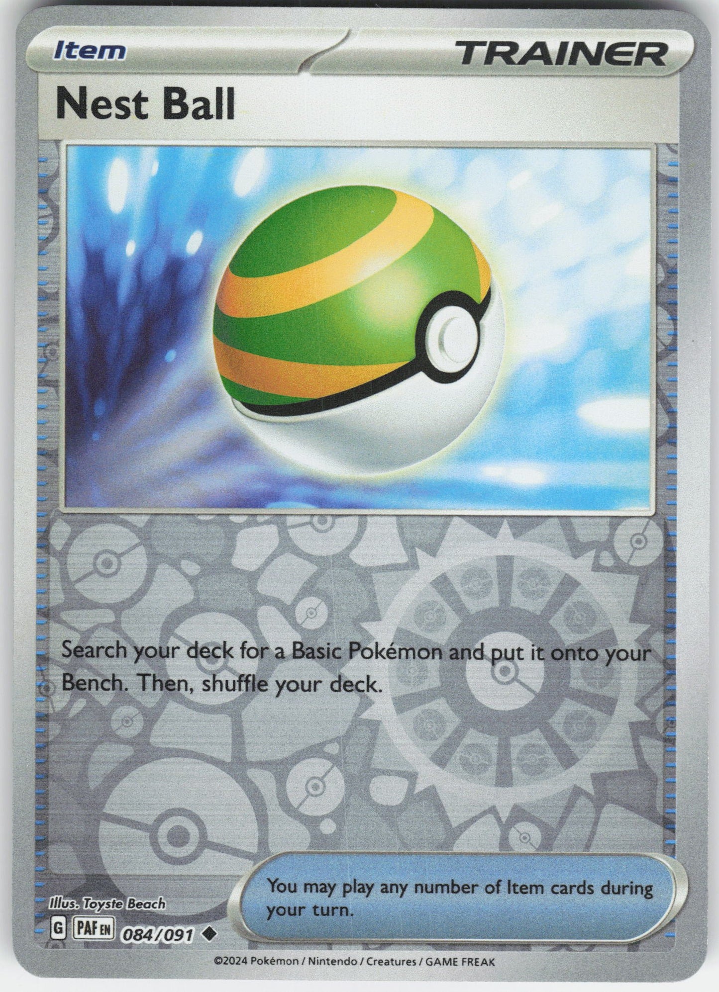 Nest Ball Uncommon SV: Paldean Fates 084/091 NM Rev Holo