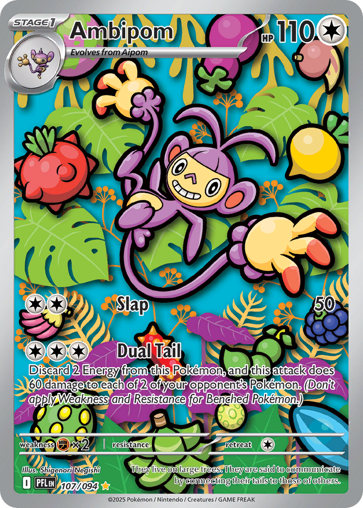 Ambipom 107/094 Illustration Rare Phantasmal Flames NM/M