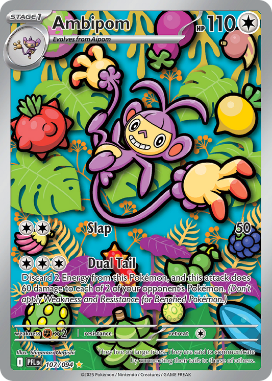 Ambipom 107/094 Illustration Rare Phantasmal Flames NM/M