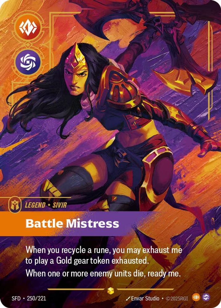 Sivir - Battle Mistress (Overnumbered) 250/221 Showcase Spiritforged NM/M