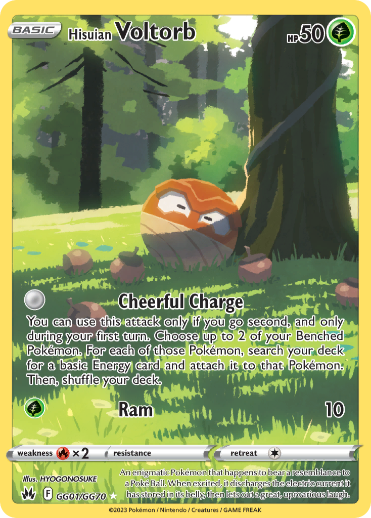 Hisuian Voltorb GG01/GG70 Crown Zenith Galarian Gallery Holo NM/M