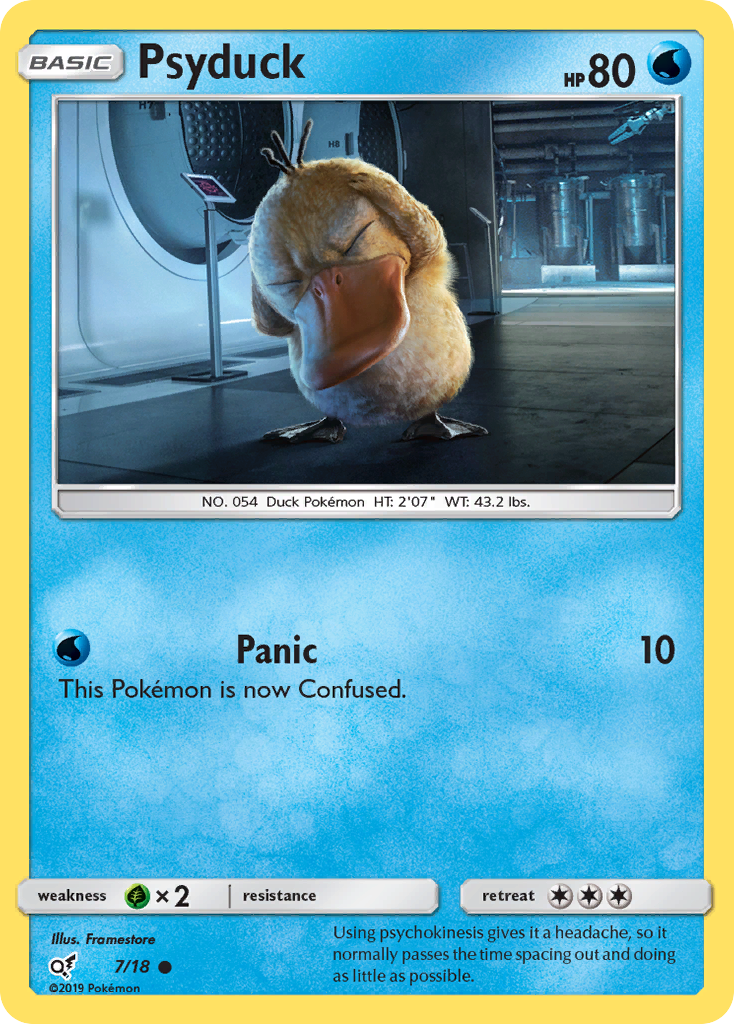 Psyduck 7/18 Common Detective Pikachu NM/M