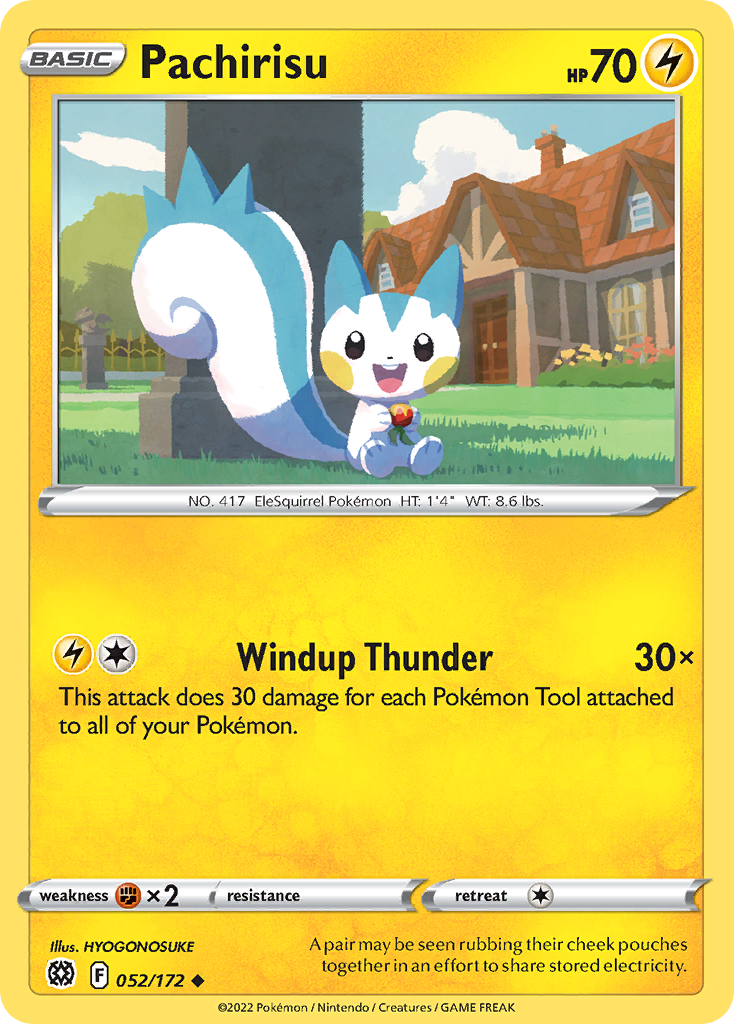Pachirisu 052/172 Uncommon Reverse Holo Brilliant Stars NM/LP