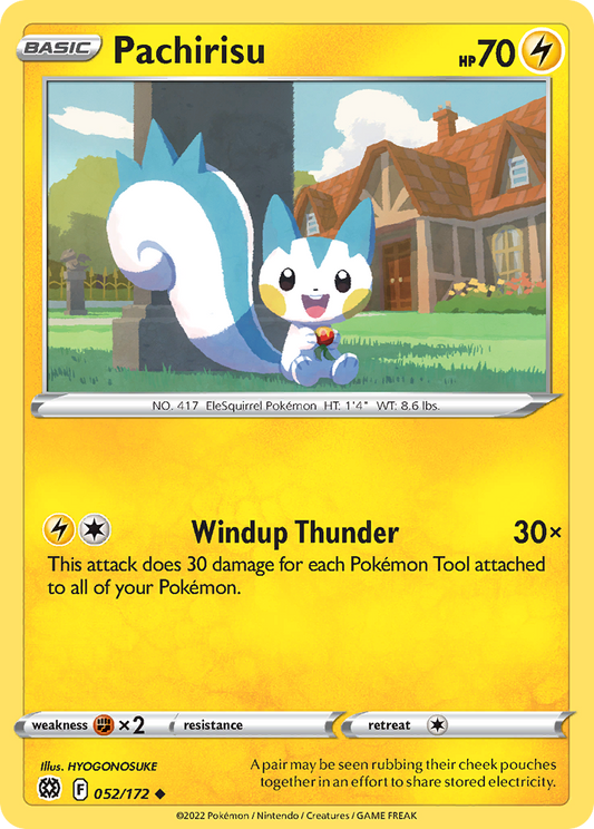 Pachirisu 052/172 Uncommon Reverse Holo Brilliant Stars NM/LP