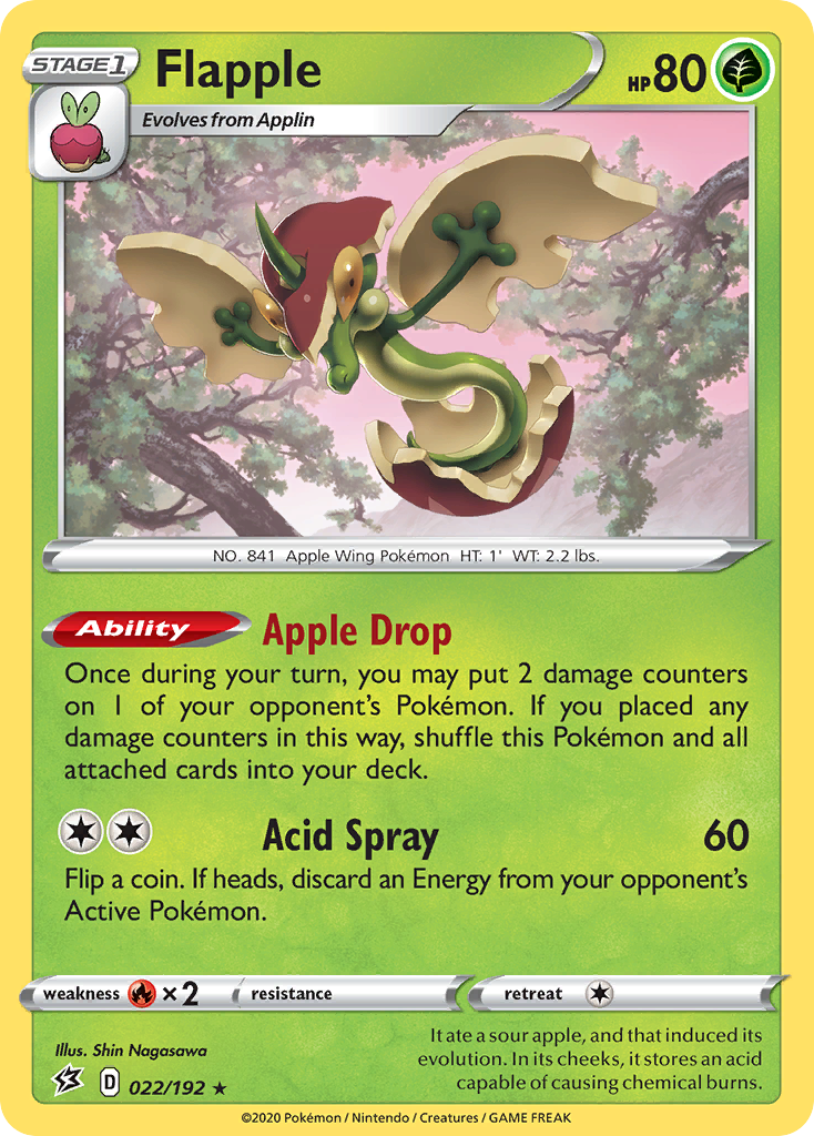 Flapple 022/192 Rare Rebel Clash Holo NM/LP