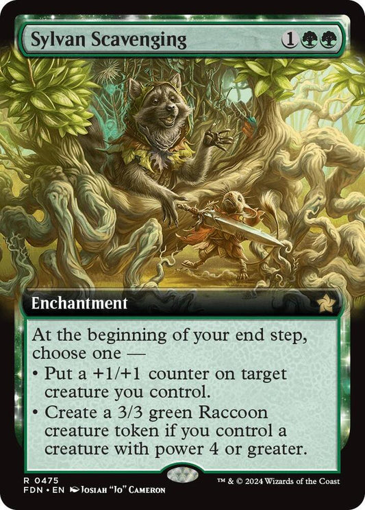 Sylvan Scavenging (Extended Art) 475 Foil Rare Foundations NM/M