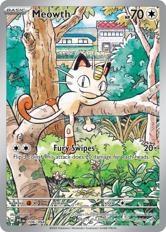 Meowth 106/094 Illustration Rare Phantasmal Flames NM/M