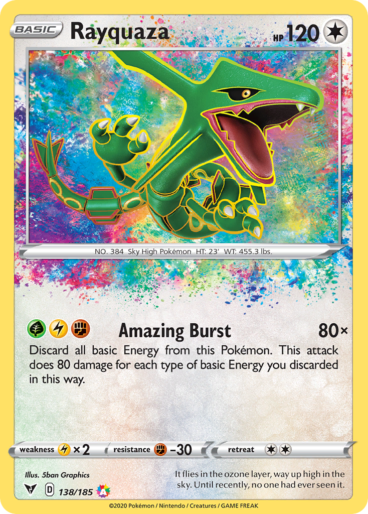 Rayquaza 138/185 Amazing Rare Vivid Voltage NM/M