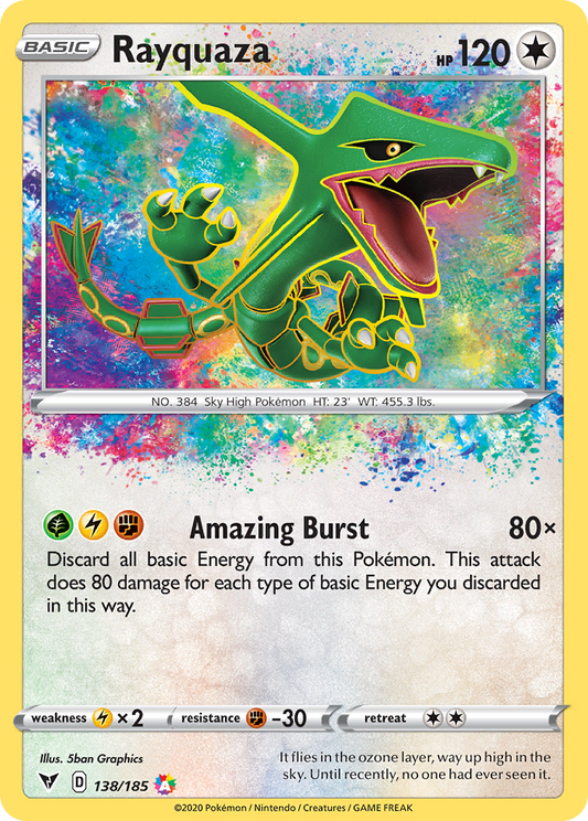 Rayquaza 138/185 Amazing Rare Vivid Voltage NM/M