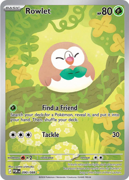 Rowlet 090/088 Illustration Rare Perfect Order Holo NM/M