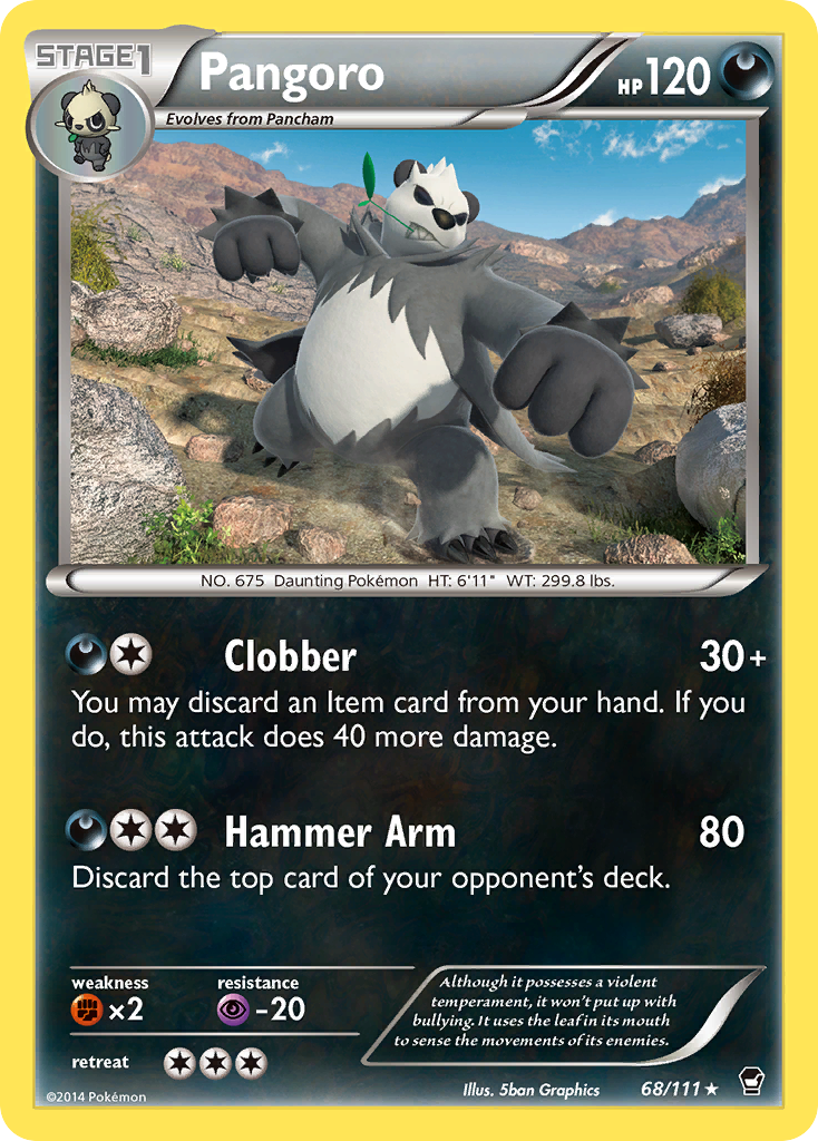Pangoro 68/111 Rare Reverse Holo Furious Fists NM/LP