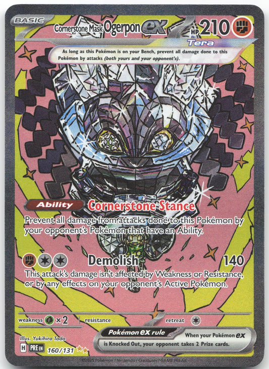 Cornerstone Mask Ogerpon ex - Special Illustration Rare SV: Prismatic Evolutions 160/131 NM
