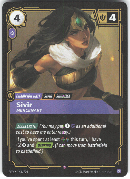 Sivir - Mercenary Rare Spiritforged 143/221 NM