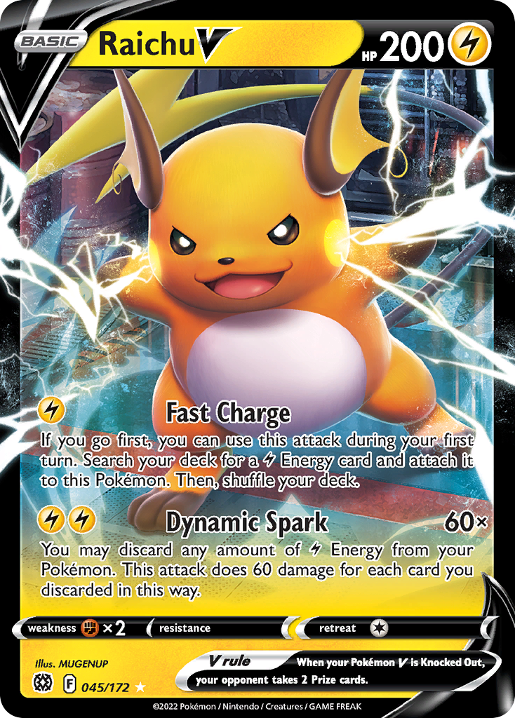 Raichu V 045/172 V Rare Brilliant Stars Holo NM/M