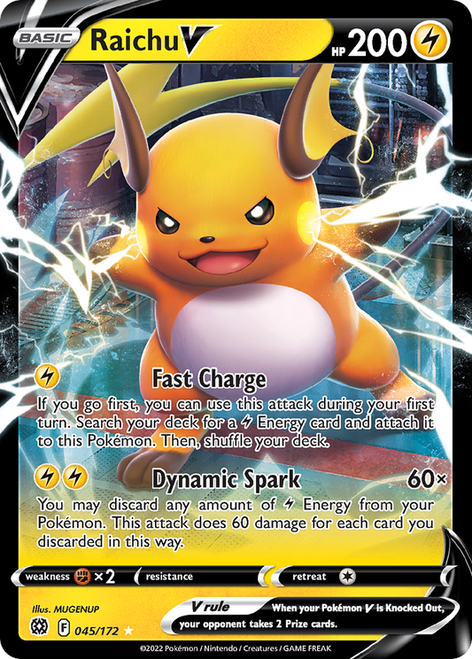 Raichu V 045/172 V Rare Brilliant Stars Holo NM/M