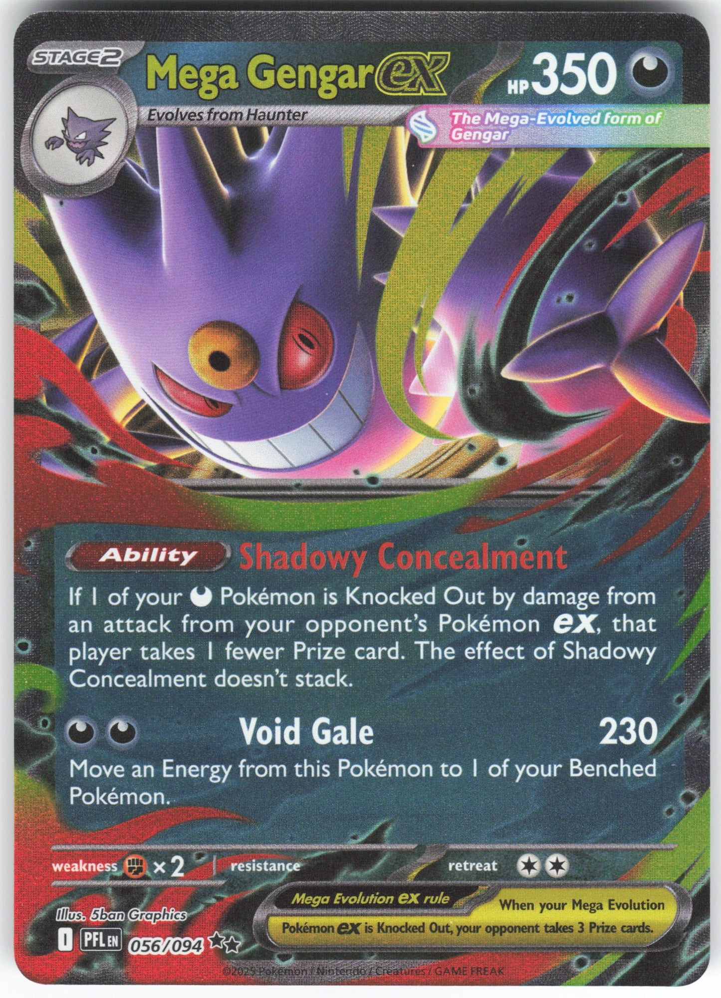 Mega Gengar ex Double Rare ME02: Phantasmal Flames 056/094 NM