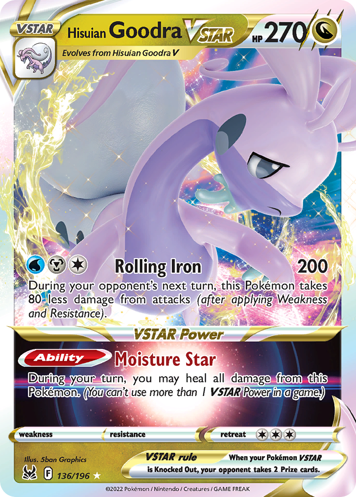 Hisuian Goodra VSTAR 136/196 VSTAR Rare Lost Origin Holo NM/M