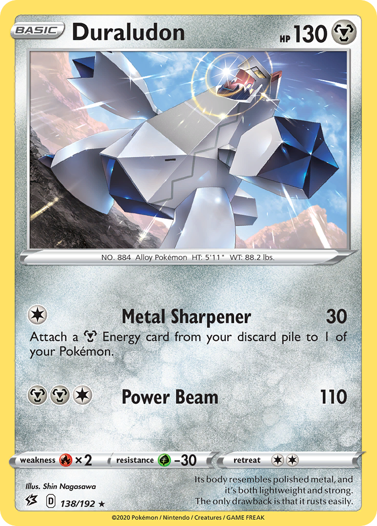 Duraludon 138/192 Rare Rebel Clash Holo NM/LP