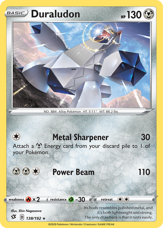 Duraludon 138/192 Rare Rebel Clash Holo NM/LP