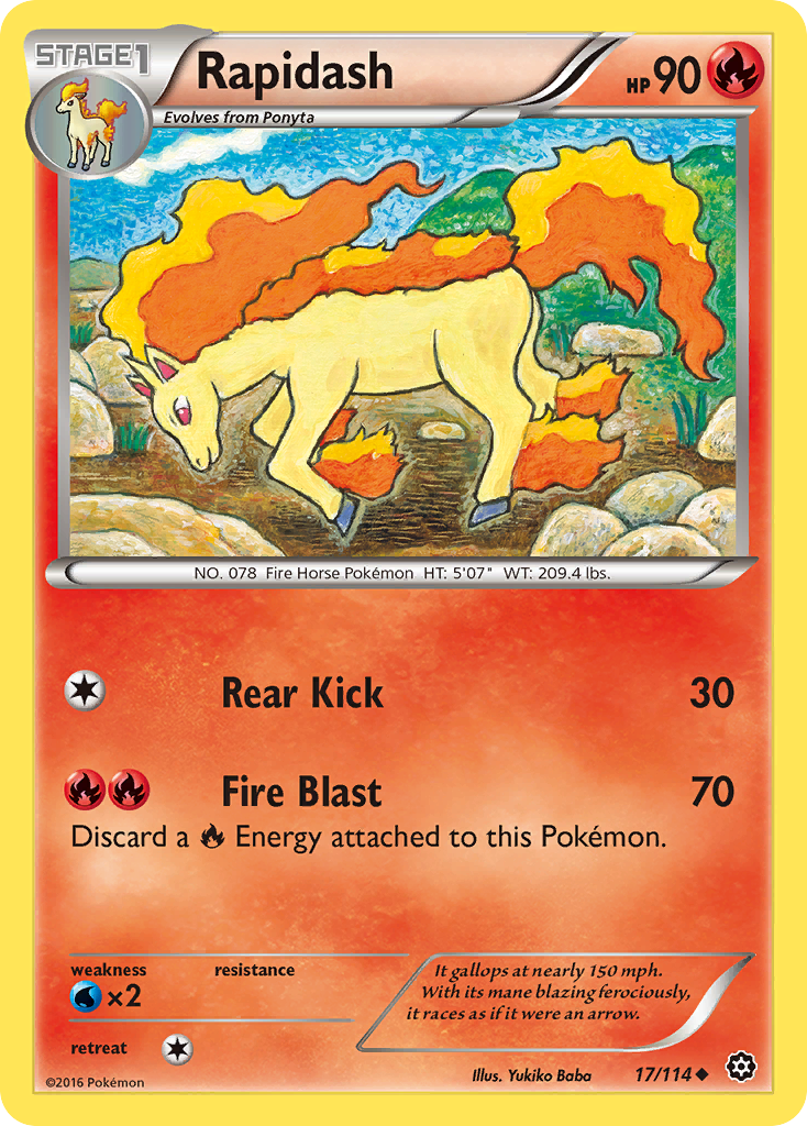Rapidash 17/114 Uncommon Steam Siege NM/M