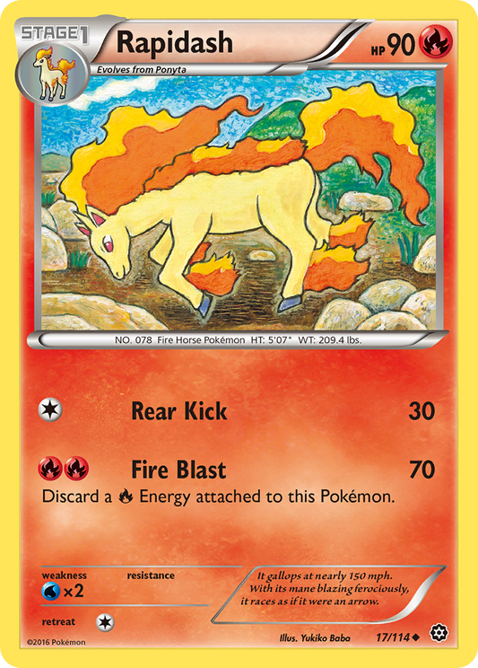 Rapidash 17/114 Uncommon Steam Siege NM/M