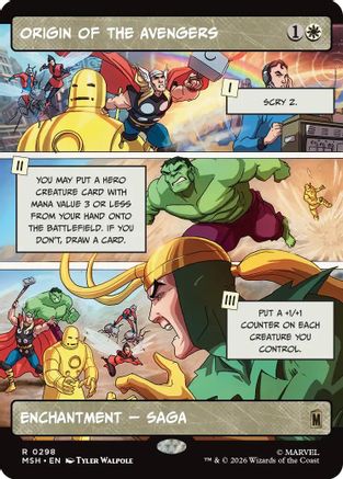 Origin of the Avengers (Borderless) 298 Foil Rare Marvel Super Heroes NM/M