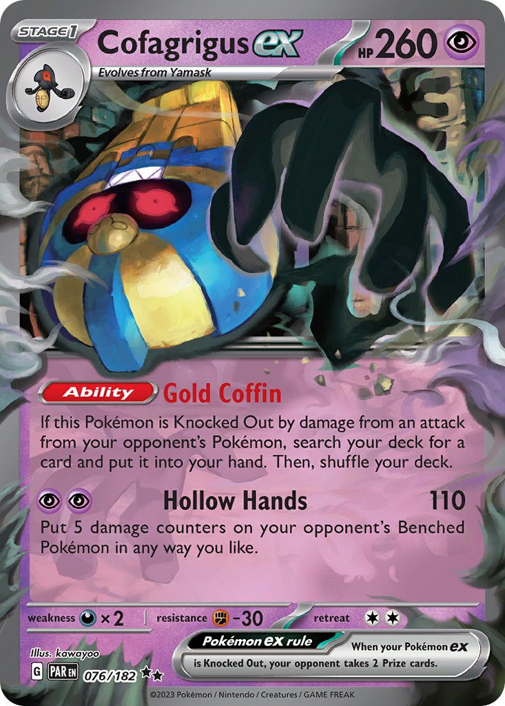 Cofagrigus ex 076/182 Double Rare Paradox Rift NM/M