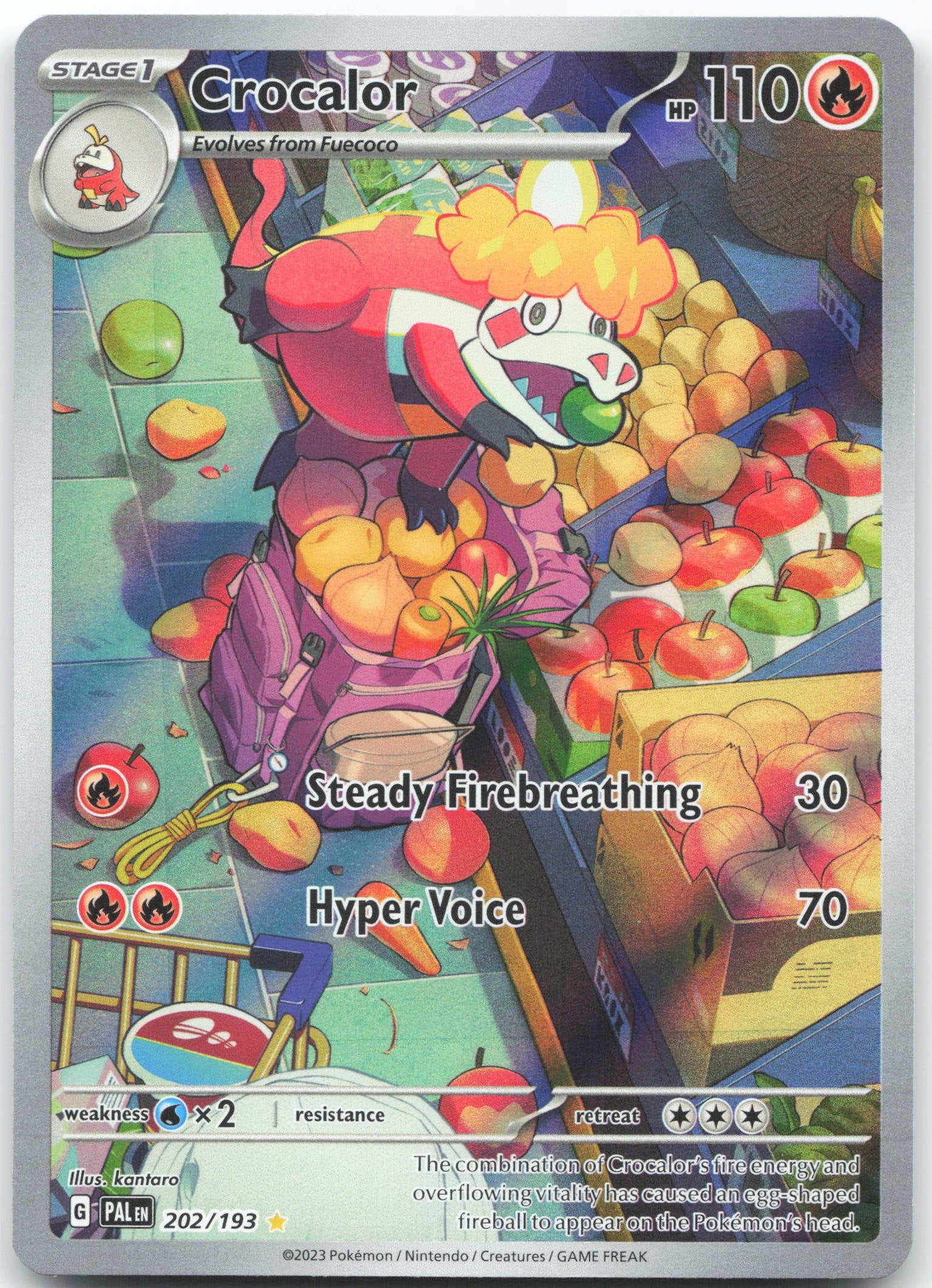 Crocalor - Illustration Rare SV02: Paldea Evolved 202/193 NM