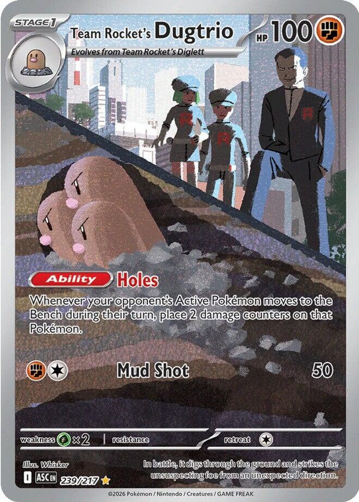 Team Rocket's Dugtrio 239/217 Illustration Rare Ascended Heroes NM/M