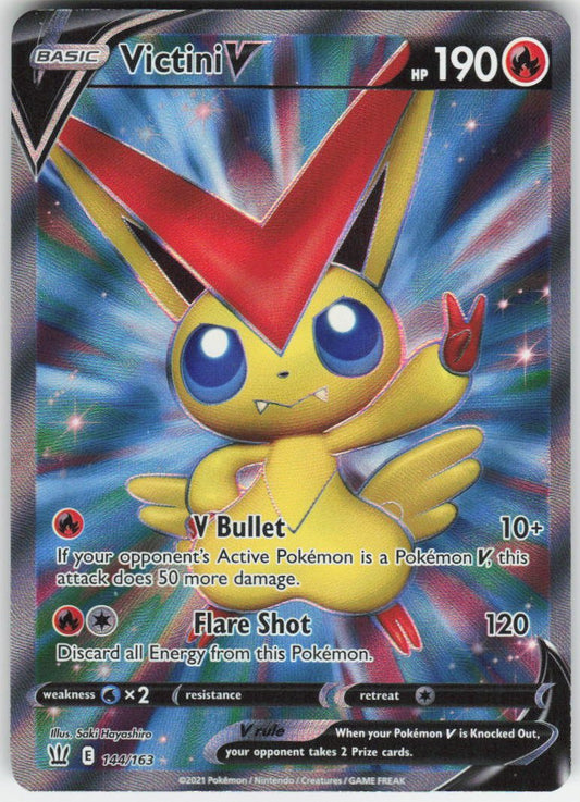 Victini V (Full Art) Ultra Rare SWSH05: Battle Styles 144/163 NM