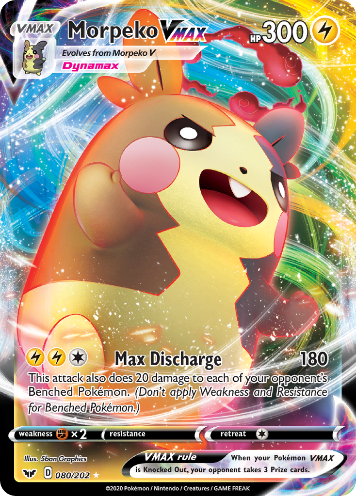Morpeko VMAX 080/202 VMAX Rare Sword & Shield Holo NM/M