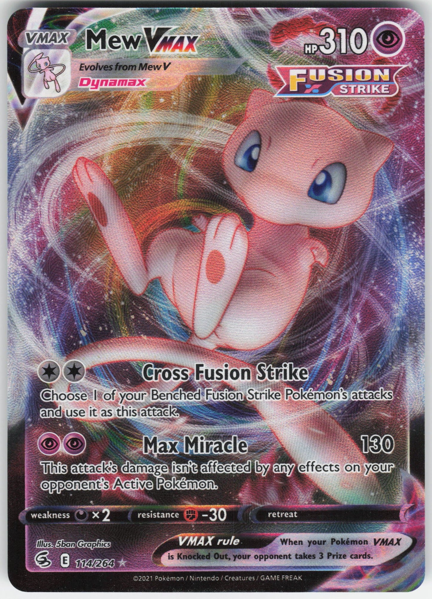 Mew VMAX Ultra Rare SWSH08: Fusion Strike 114/264 NM