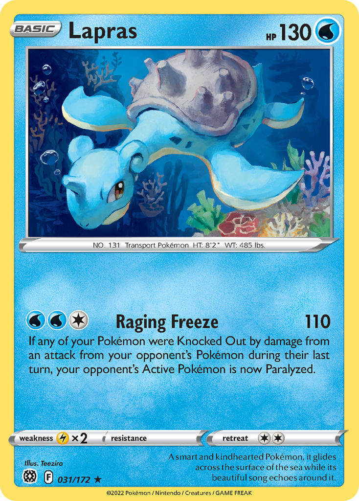 Lapras 031/172 Rare Brilliant Stars NM/LP
