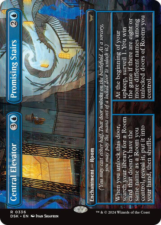 Central Elevator // Promising Stairs (Borderless) 336 Duskmourn: House of Horror NM/M