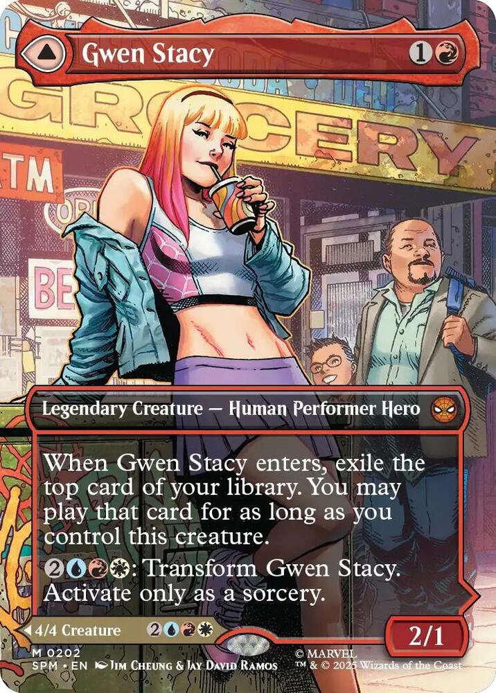 Gwen Stacy (0202) (Borderless) 202 Mythic Foil Marvel's Spider-Man NM/M
