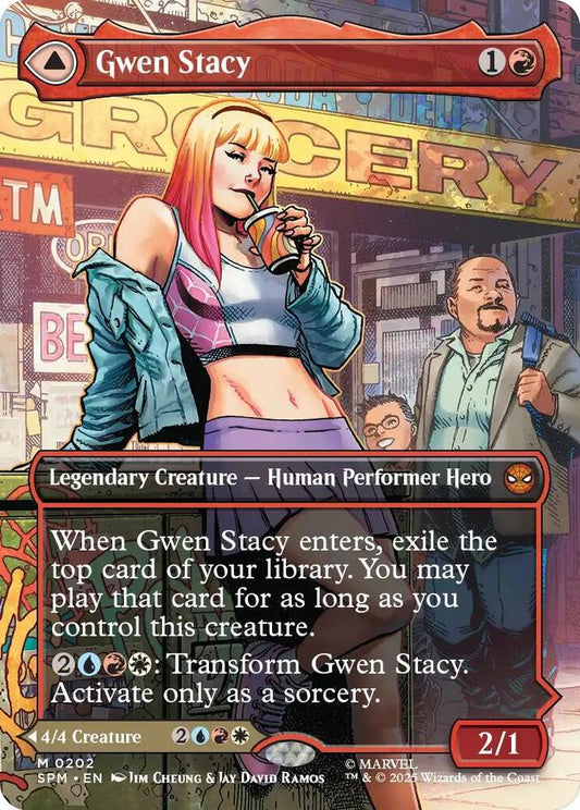 Gwen Stacy (0202) (Borderless) 202 Mythic Foil Marvel's Spider-Man NM/M