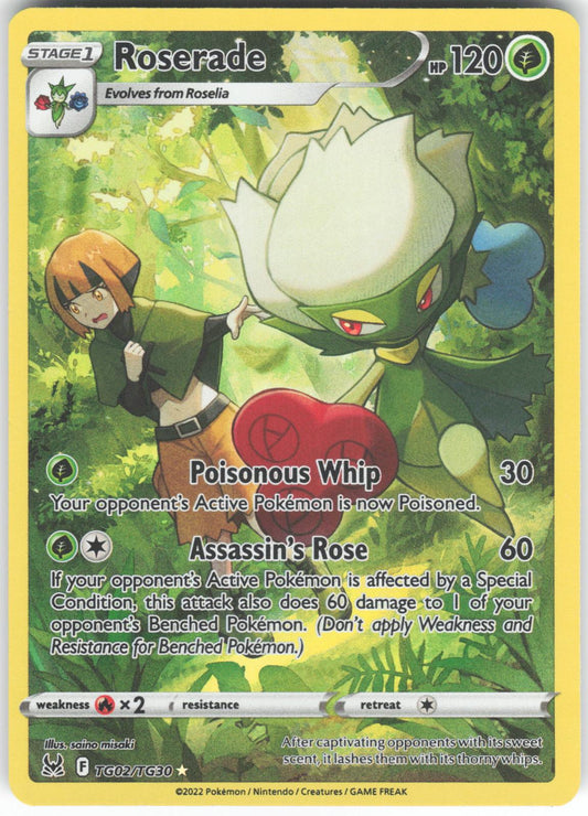 Roserade TG02/TG30 Trainer Gallery Rare Lost Origin Trainer Gallery Holo LP