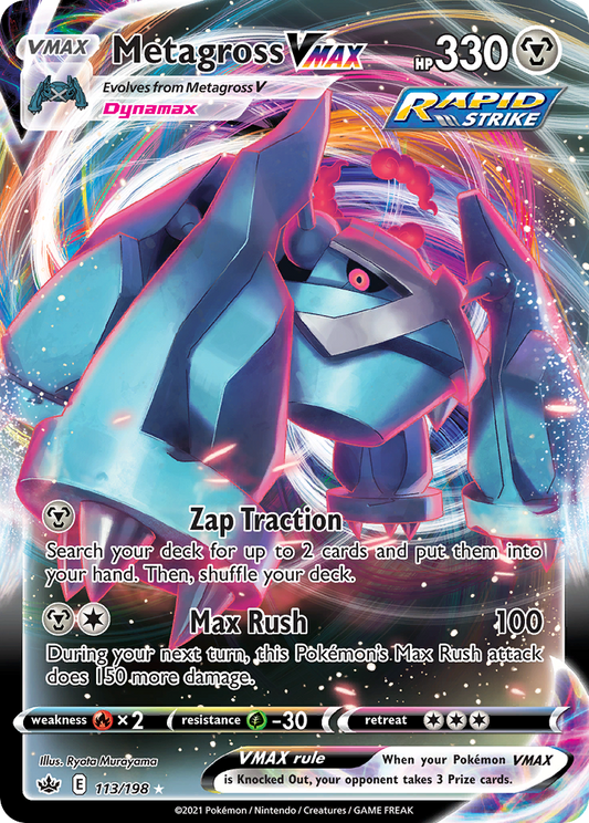 Metagross VMAX 113/198 VMAX Rare Chilling Reign Holo NM/M